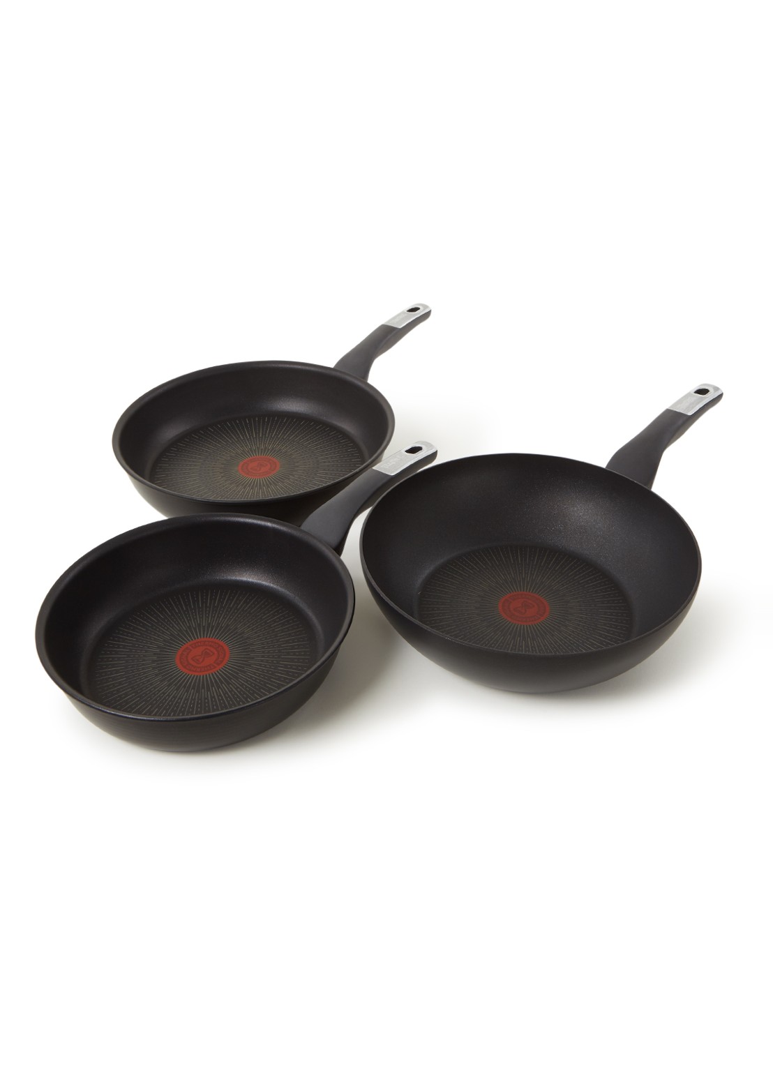 Tefal Unlimited pannenset 3-delig - voorkant 2 zwart
