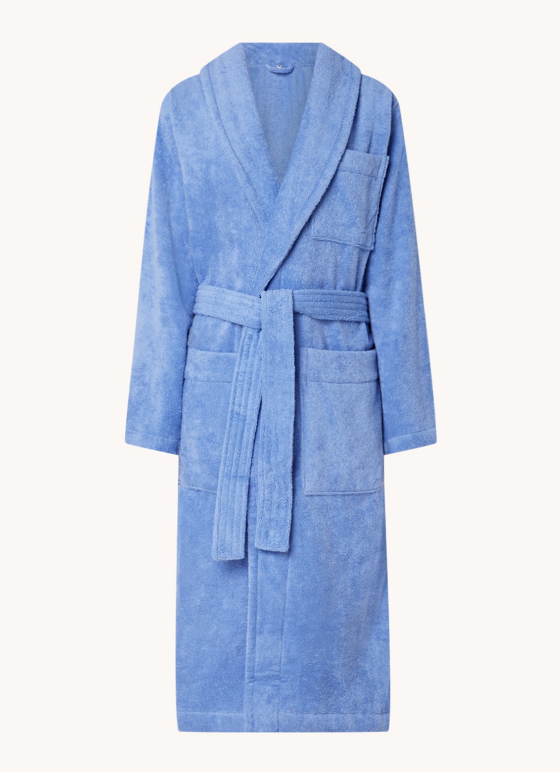 TEKLA Badjas met opgestikte zakken - unisex - voorkant blauw