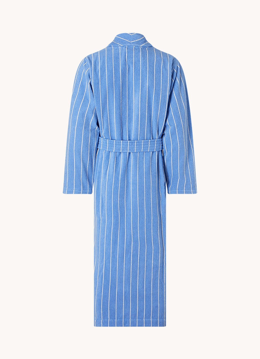 TEKLA Badjas van  katoen met streepprint - unisex - achterkant 3 blauw