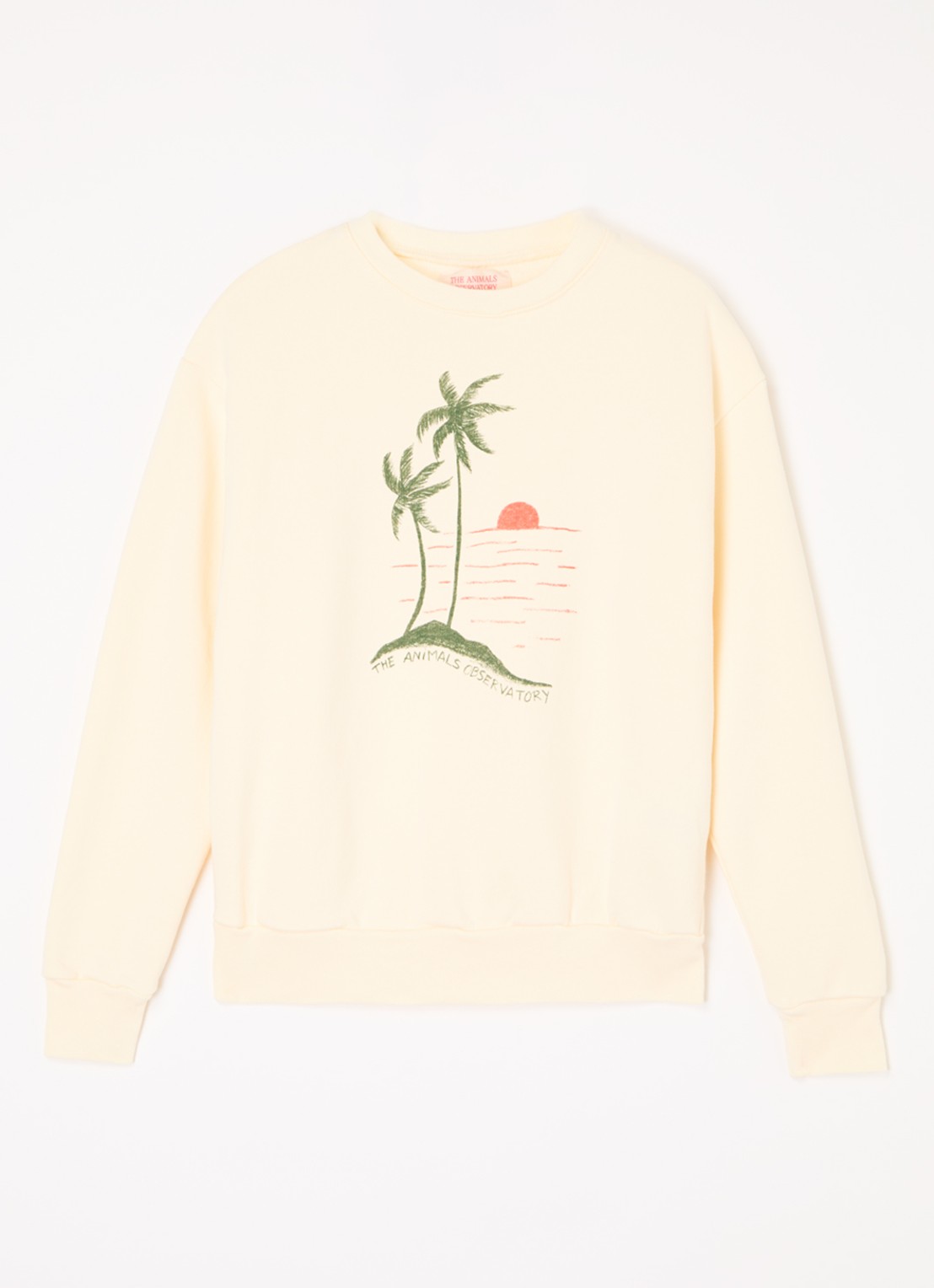 The Animals Observatory Bear sweater met print - voorkant 5 vanillegeel