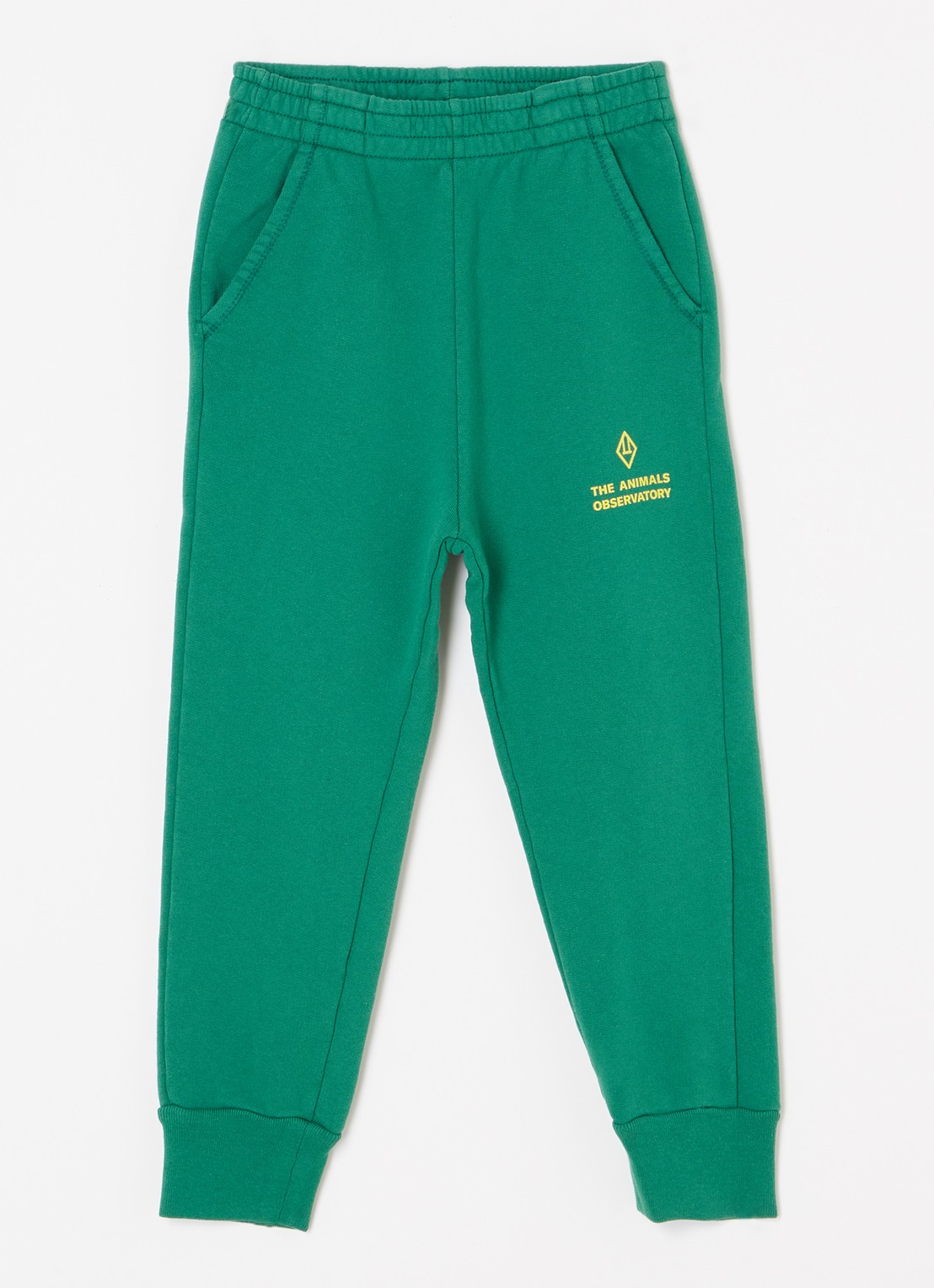 The Animals Observatory Tapered fit joggingbroek met logoprint - voorkant groen