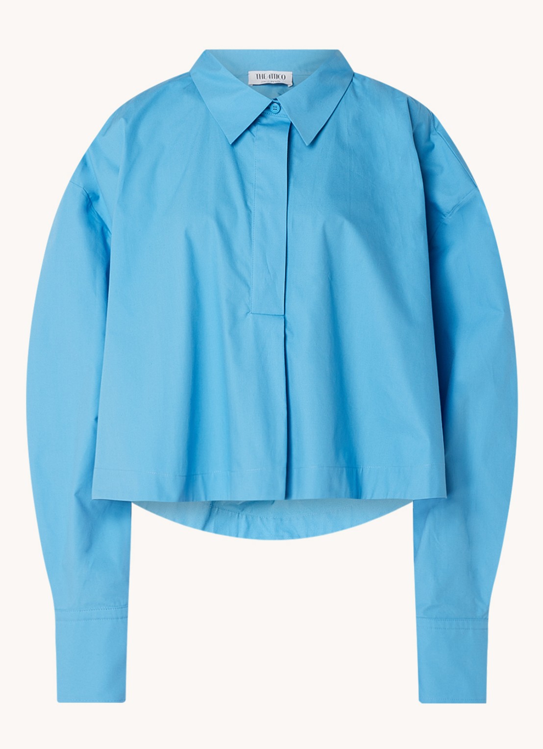 The Attico Jill cropped blouse - voorkant 2 blauw