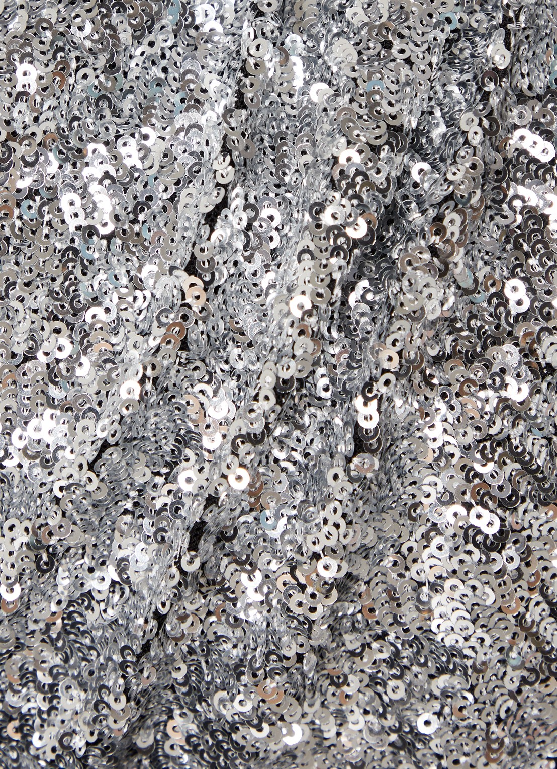 The Attico Minirok met plooidetail en pailletten - detail 2 zilver