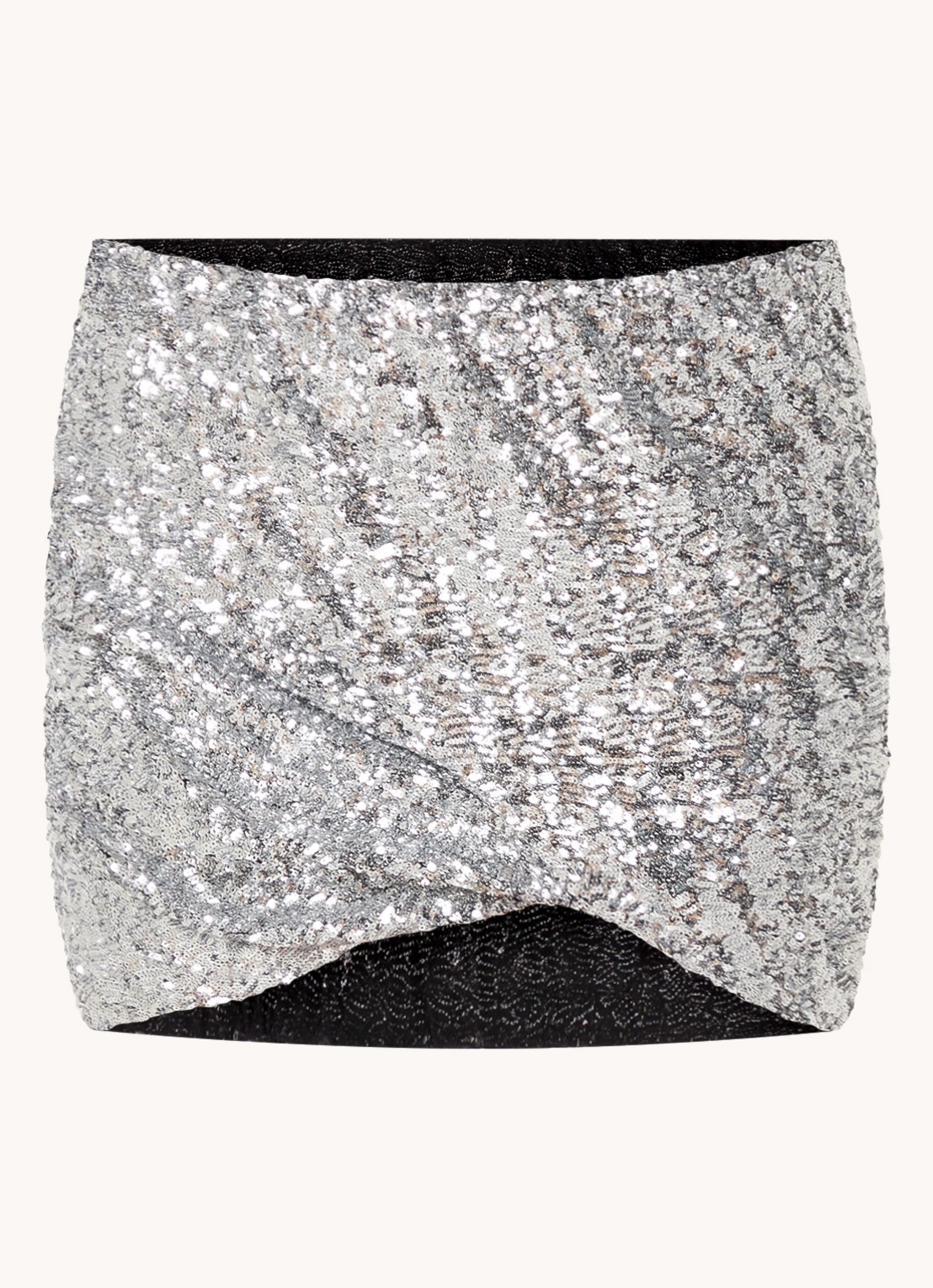The Attico Minirok met plooidetail en pailletten - voorkant 3 zilver