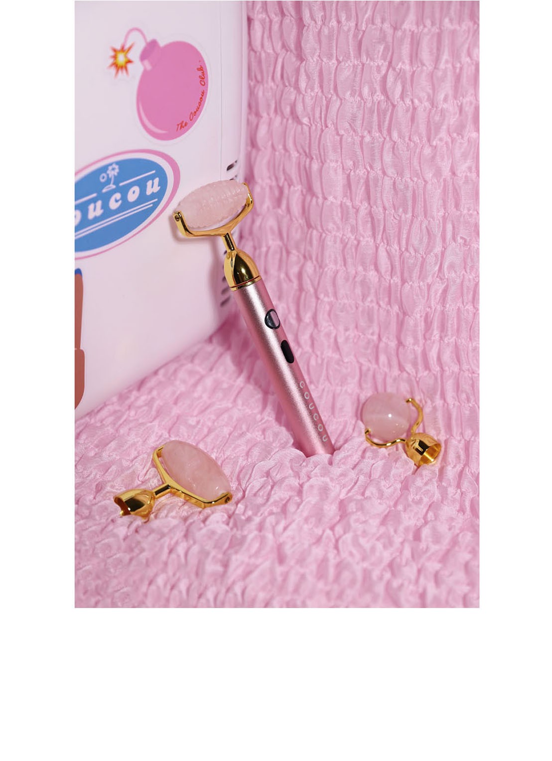 The Coucou Club Coucou Power Face Roller - gezichtsroller - detail 4 roze