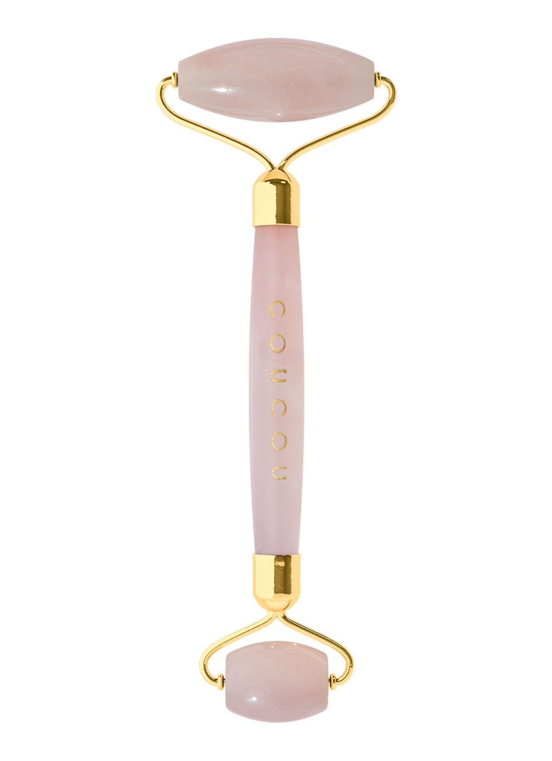 The Coucou Club Coucou Rose Quartz Roller - gezichtsroller - voorkant lichtroze