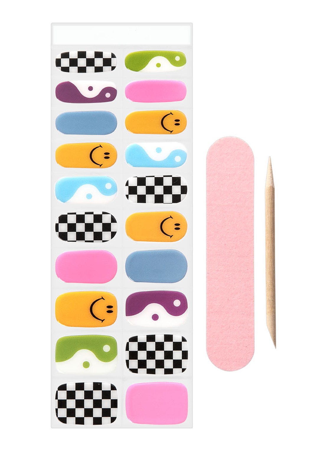The Coucou Club Semi-Cured Nail Wraps - nagelstickers - voorkant funky fantasy