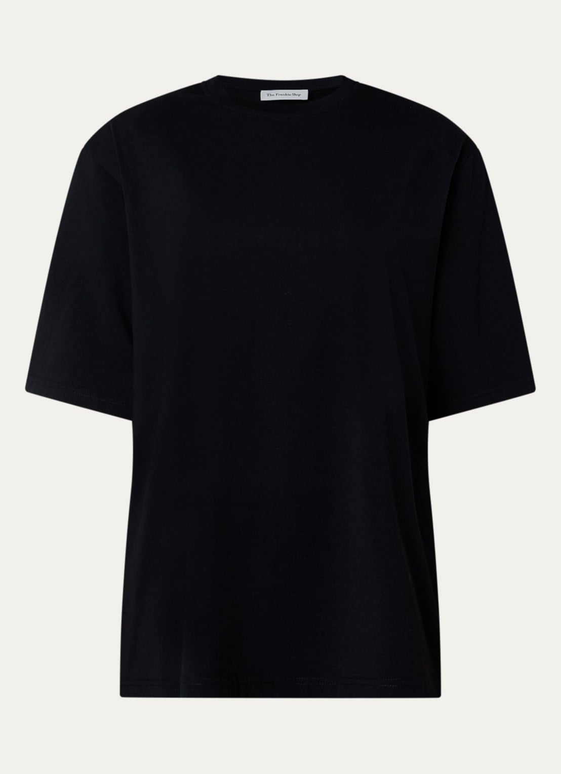 The Frankie Shop Anira T-shirt met schoudervulling - voorkant zwart