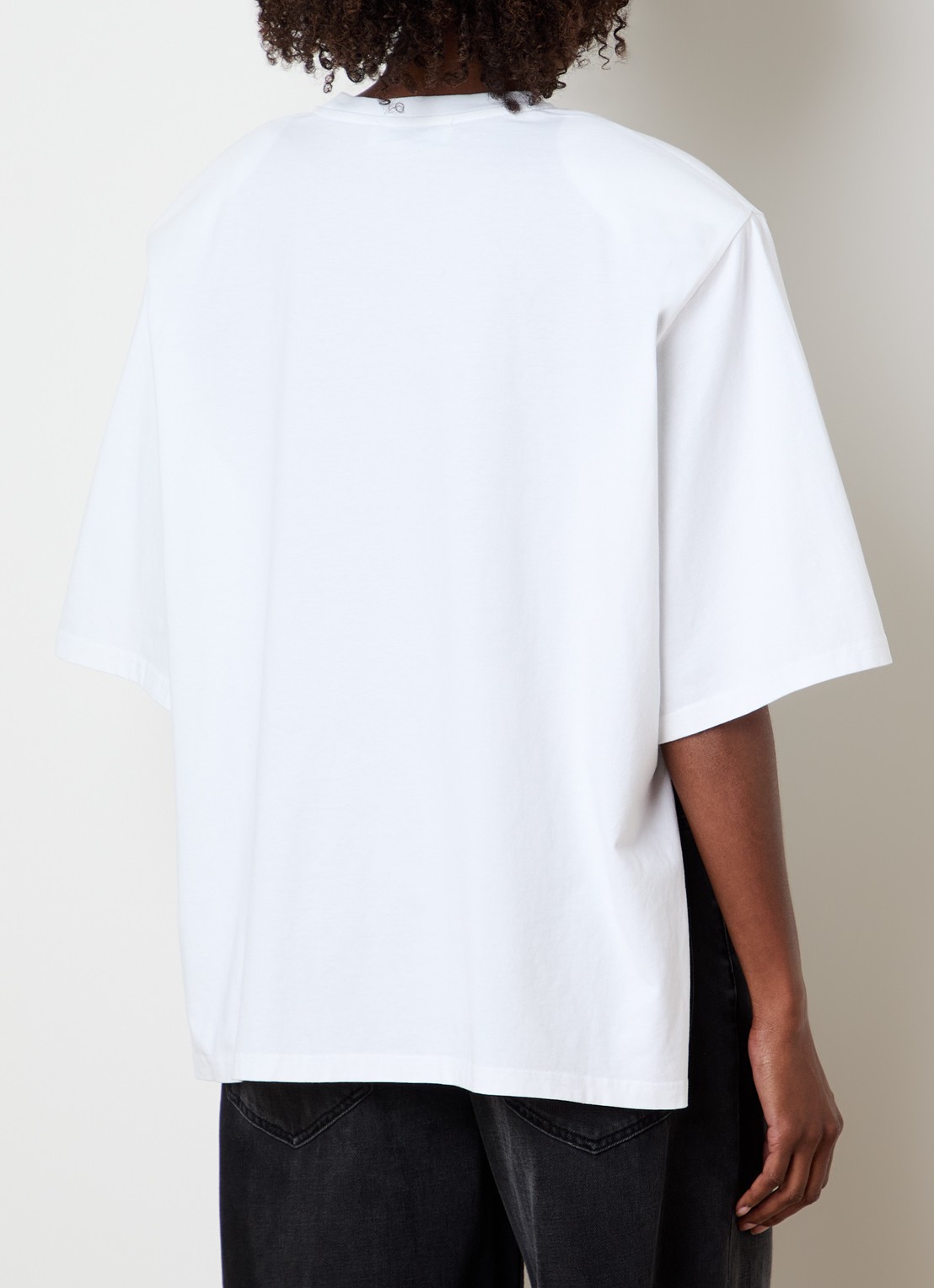 The Frankie Shop Anira T-shirt met schoudervulling - achterkant 3 wit