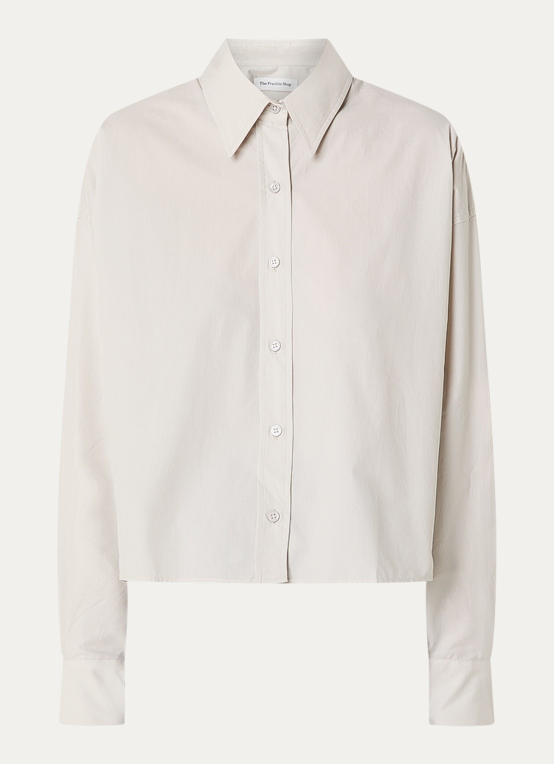 The Frankie Shop Arlen cropped blouse met kraag - voorkant 3 grijs