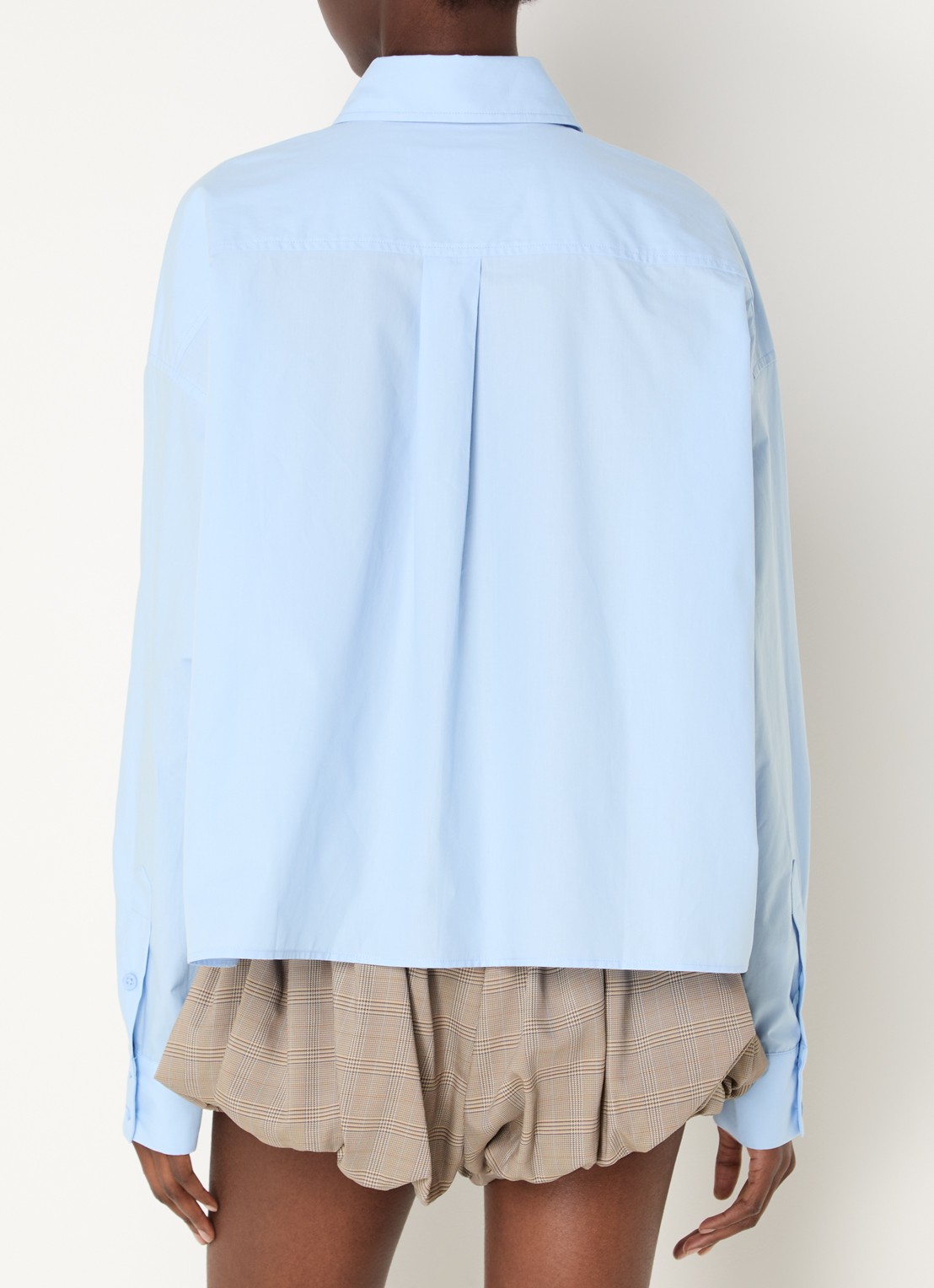 The Frankie Shop Arlen cropped blouse - achterkant 4 blauw