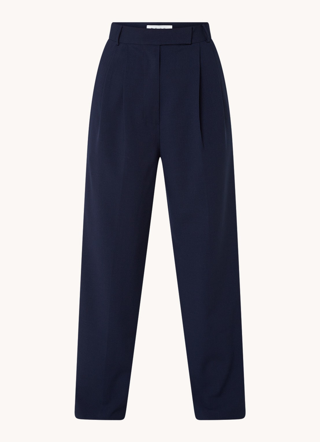 The Frankie Shop Bea high waist straight leg pantalon met steekzakken - voorkant 3 blauw