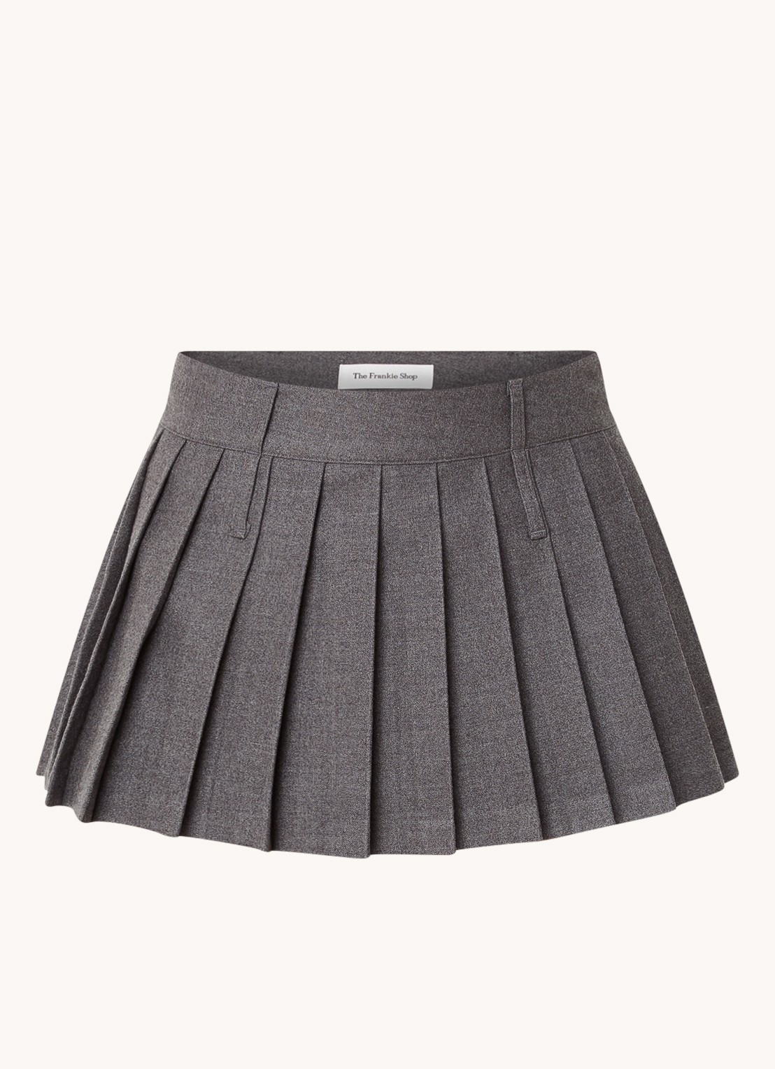 The Frankie Shop Blake minirok in wolblend met plissé - voorkant 3 antraciet