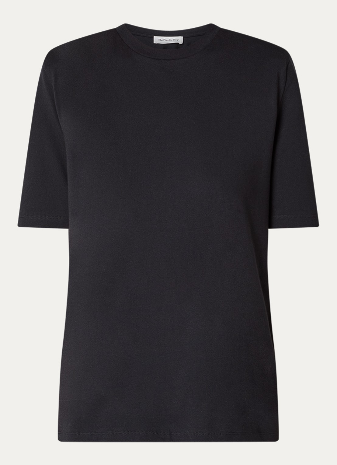 The Frankie Shop Carrington T-shirt met schoudervulling - voorkant zwart