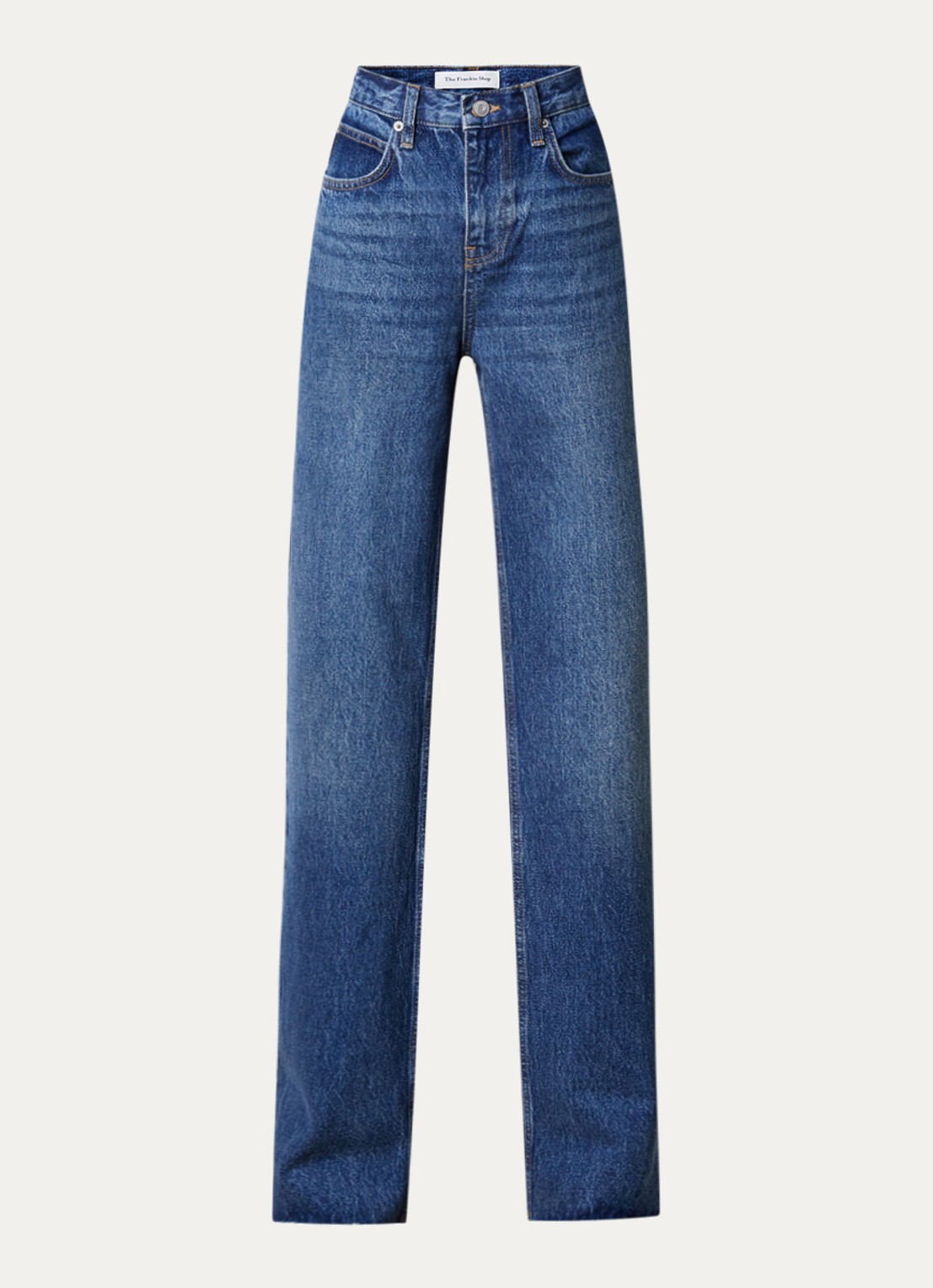 The Frankie Shop Dalston high waist straight leg jeans met medium wassing - voorkant 2 indigo