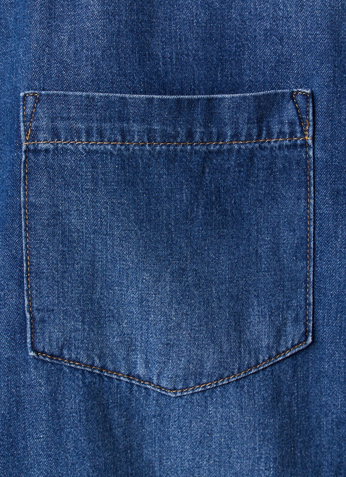 The Frankie Shop Deira blouse van chambray met borstzakken - detail 5 indigo