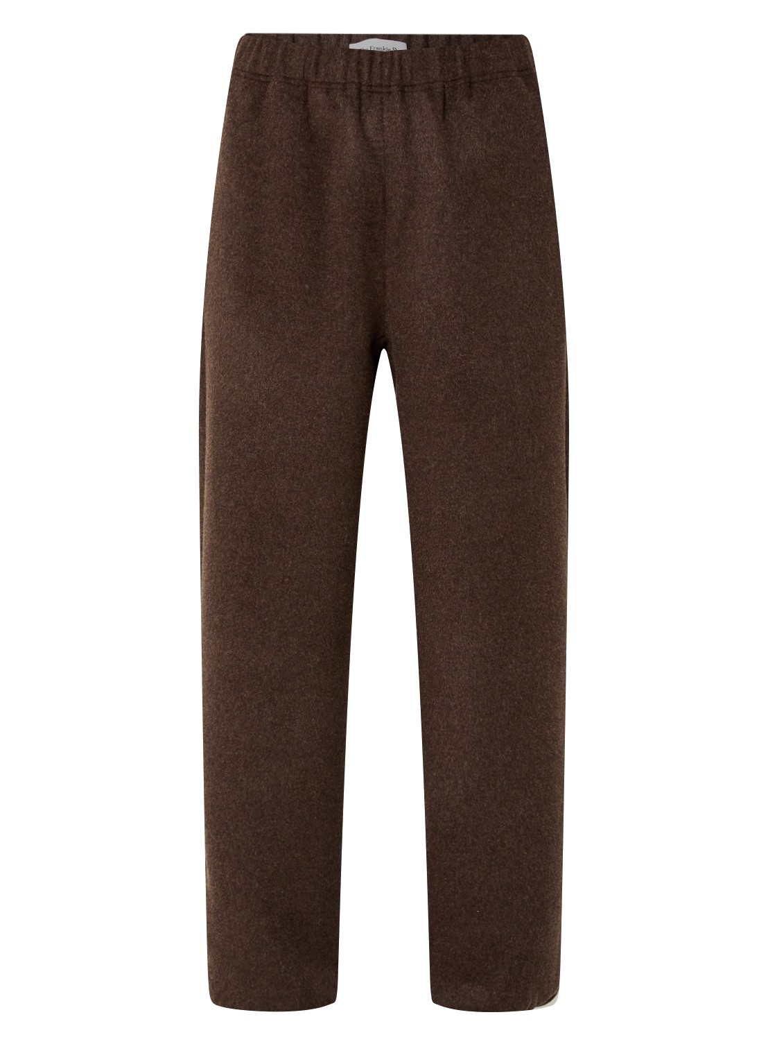 The Frankie Shop Delancey mid waist loose fit joggingbroek in wolblend - voorkant bruin