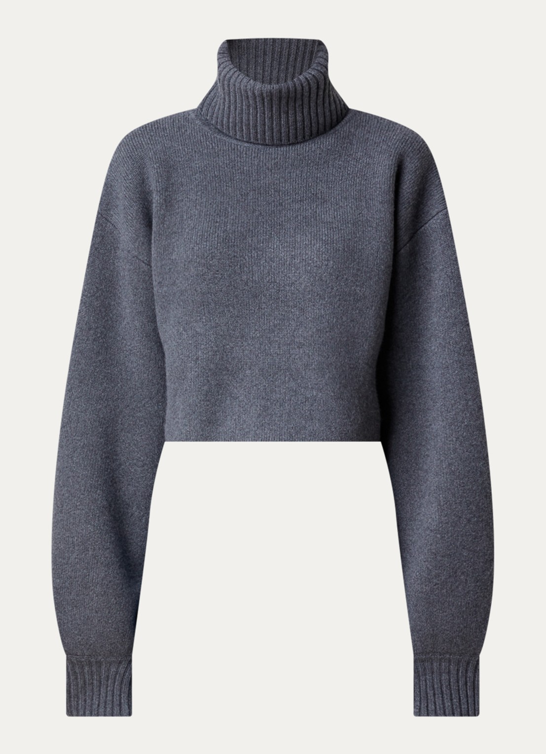 The Frankie Shop Elly fijngebreide coltrui in kasjmierblend - voorkant 4 grijs