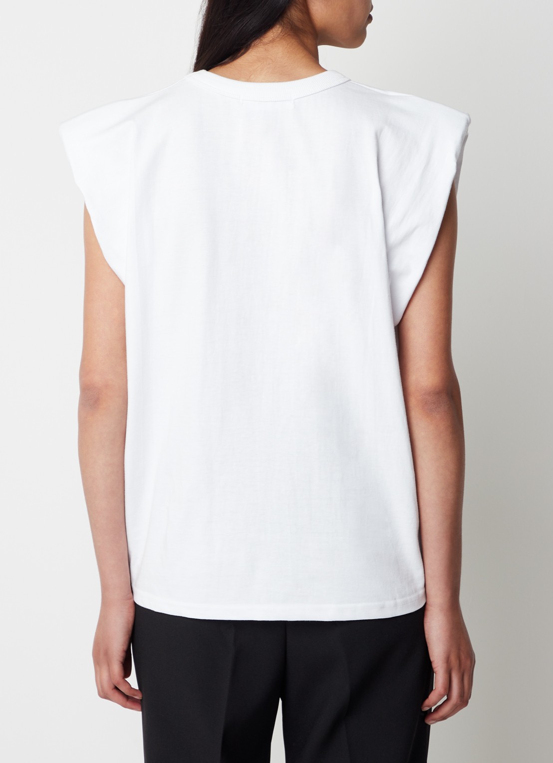 The Frankie Shop Eva top met schoudervulling - achterkant 4 wit