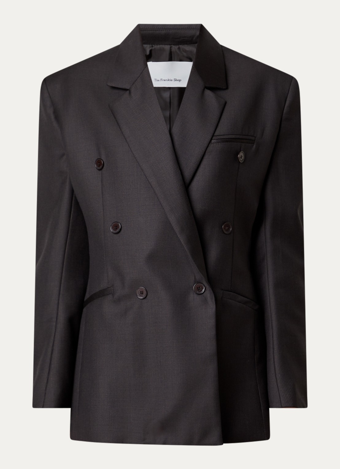 The Frankie Shop Jade double-breasted blazer van wol - voorkant bruin