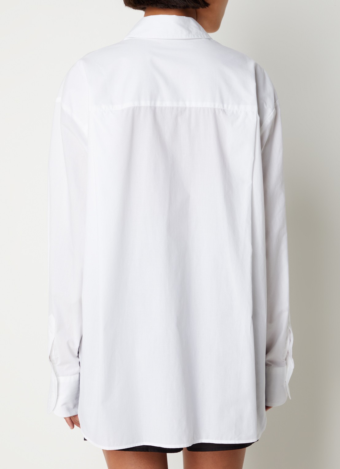 The Frankie Shop  Lui oversized blouse met borstzak  - achterkant 3 wit