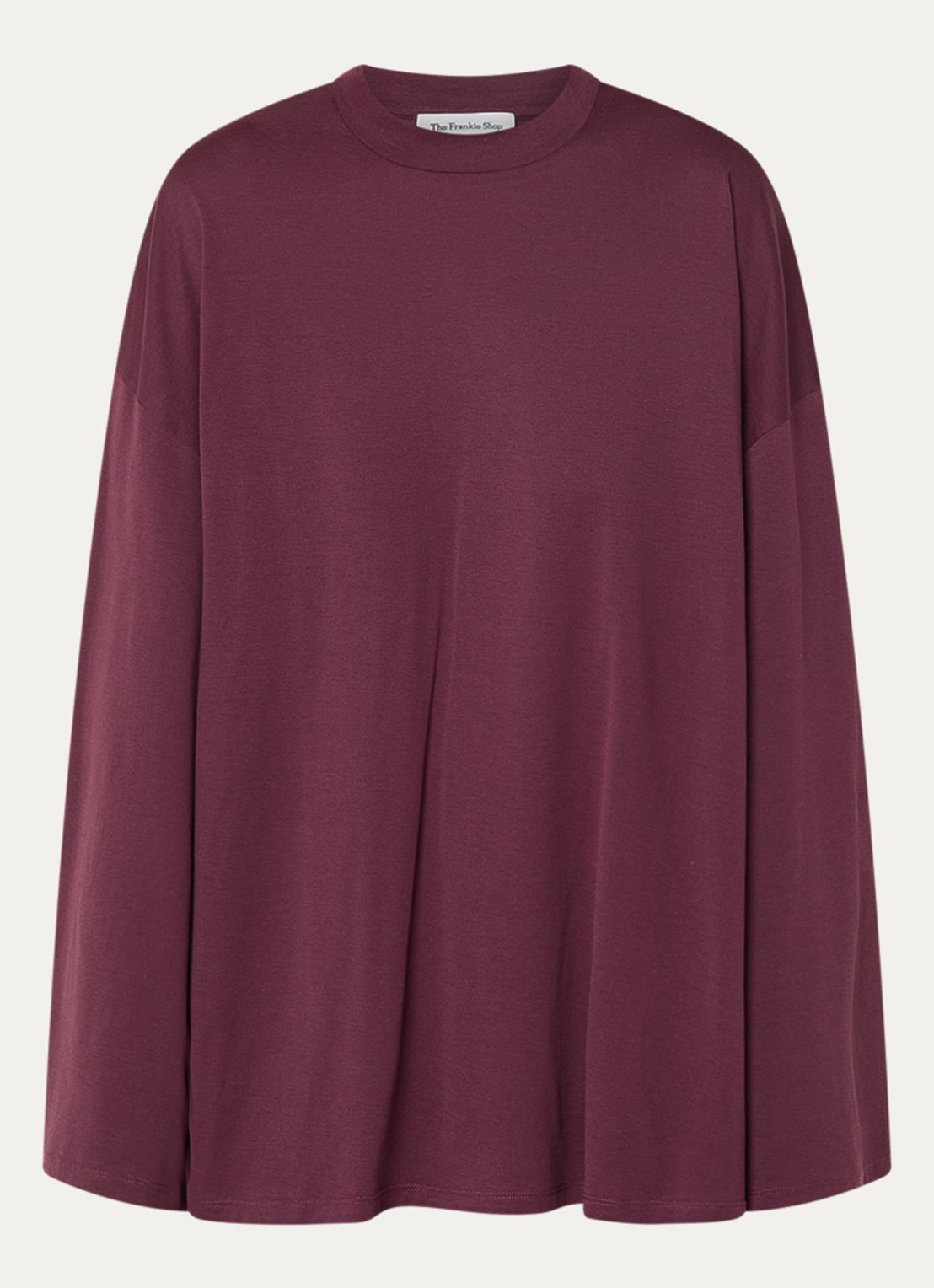 The Frankie Shop Rio oversized longsleeve met ronde hals - voorkant 3 bordeauxrood