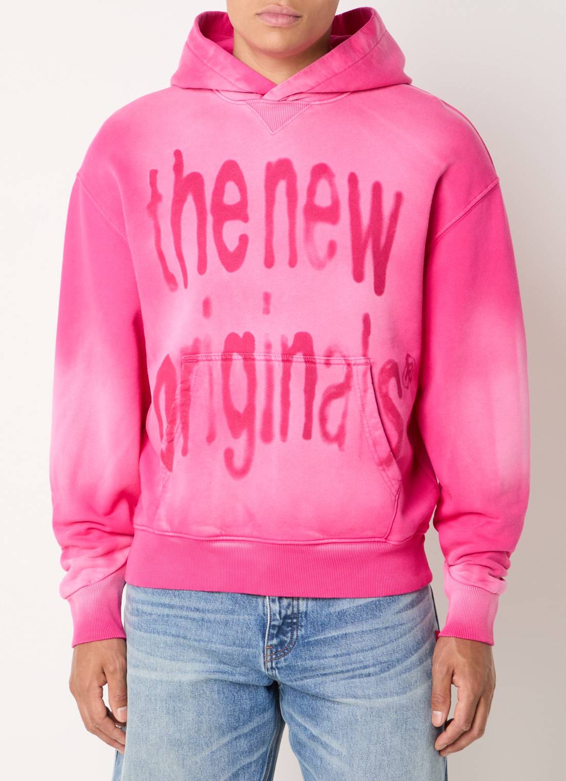 The New Originals Airbrushed Big Logo hoodie met logoprint - detail 4 roze