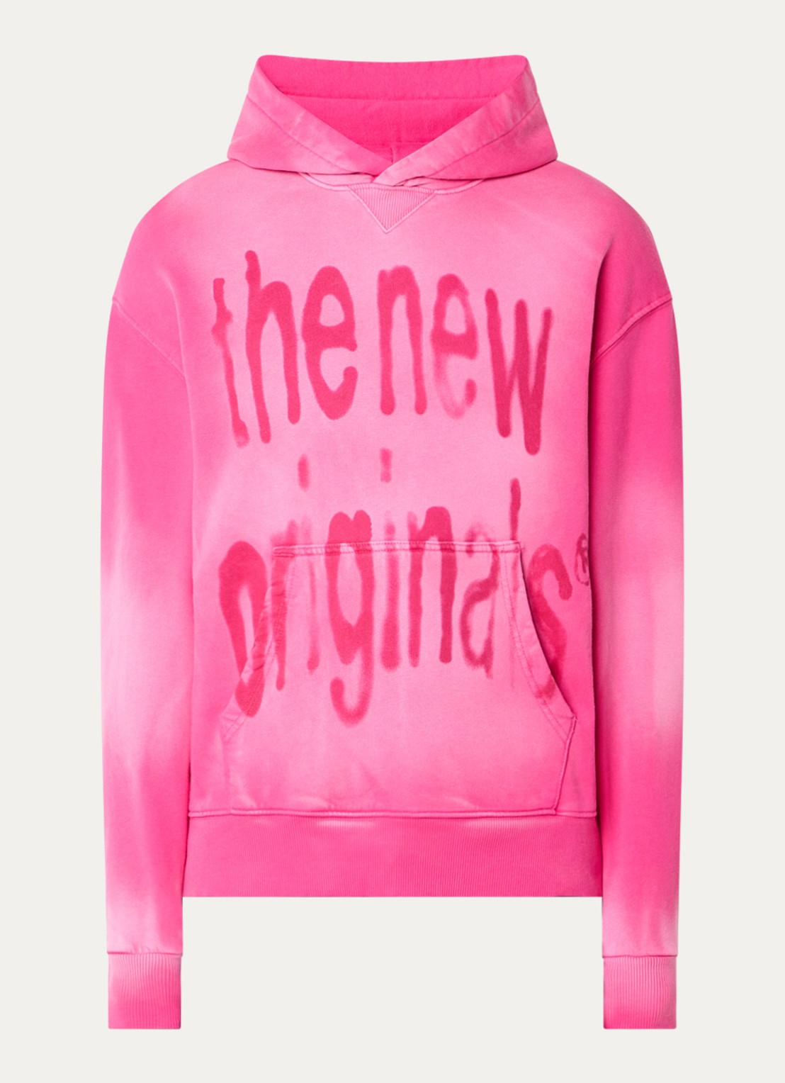 The New Originals Airbrushed Big Logo hoodie met logoprint - voorkant roze