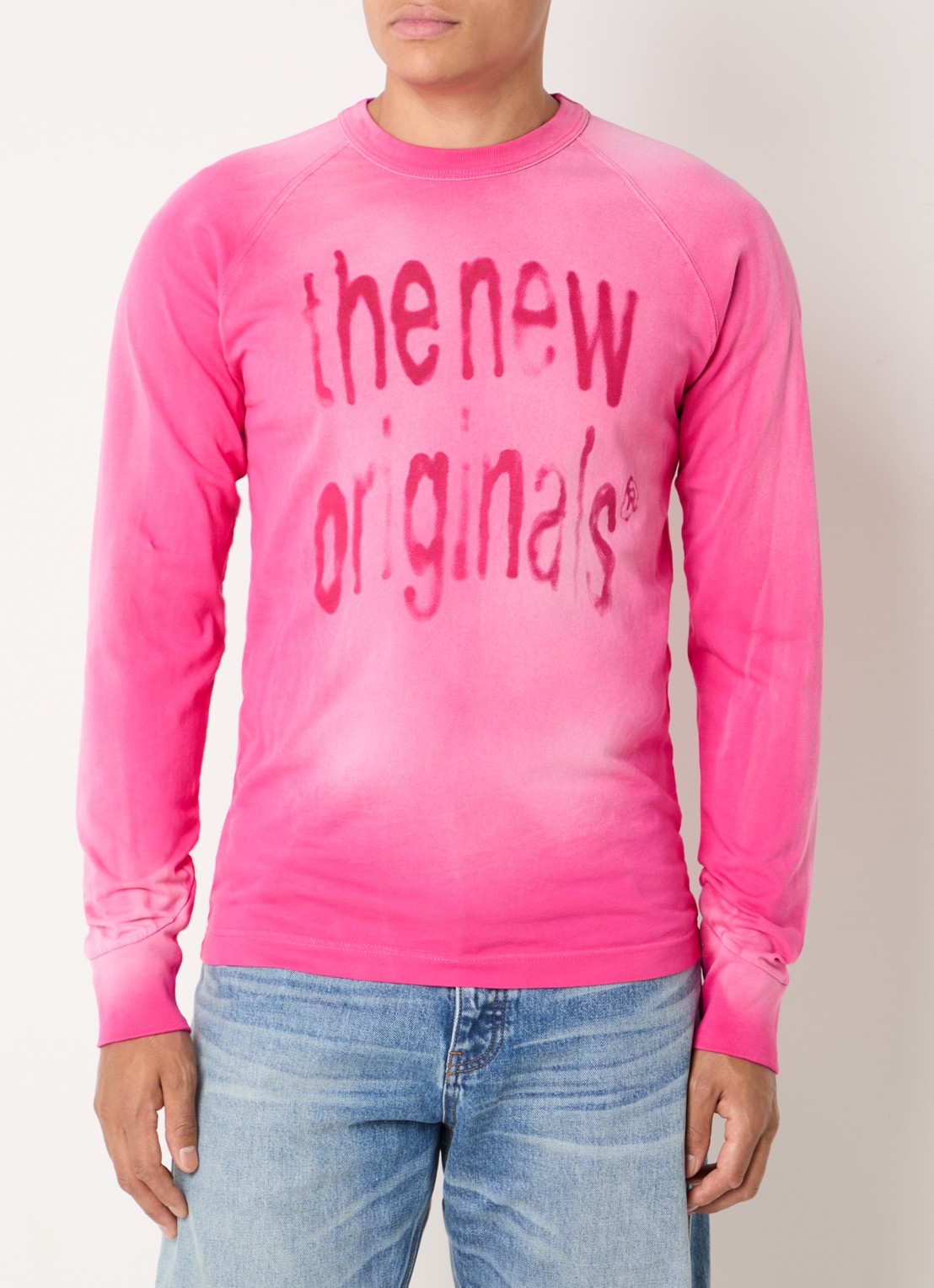 The New Originals Airbrushed Big Logo Raglan longsleeve met logoprint - detail 4 roze