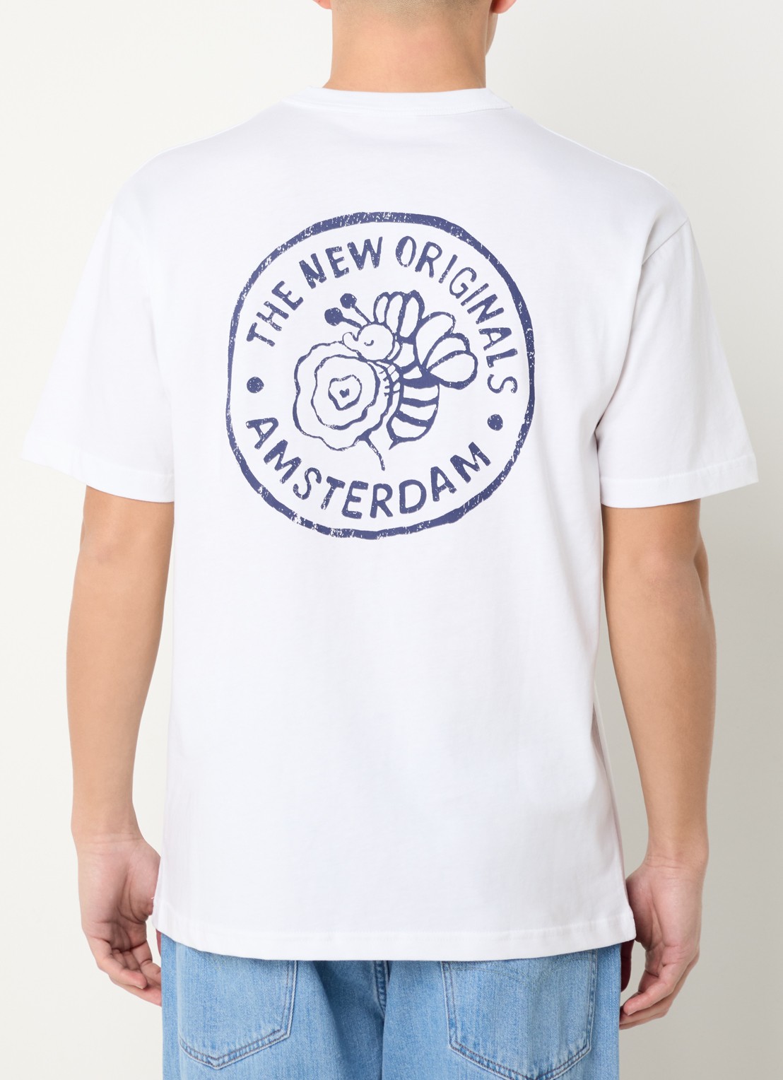 The New Originals Bee Camp T-shirt met logo- en backprint - detail 4 wit