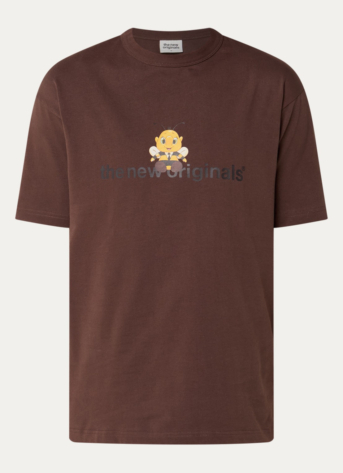 The New Originals Bee Clip Art T-shirt met logoprint - voorkant bruin