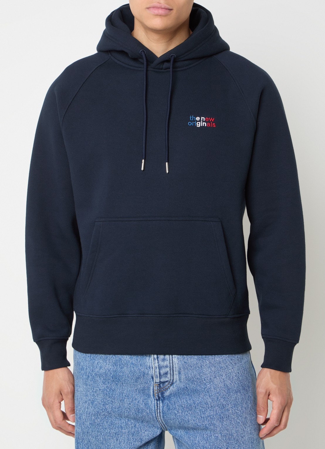 The New Originals Catna hoodie met logo- en backprint - achterkant donkerblauw