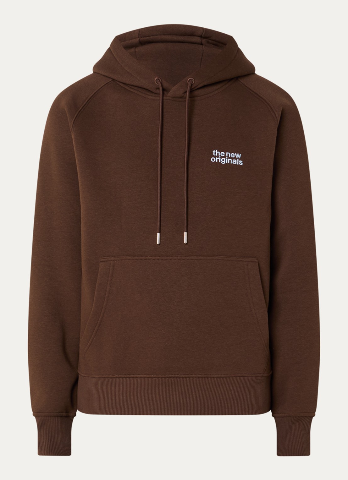 The New Originals Catna hoodie met logo- en backprint - voorkant 4 bruin