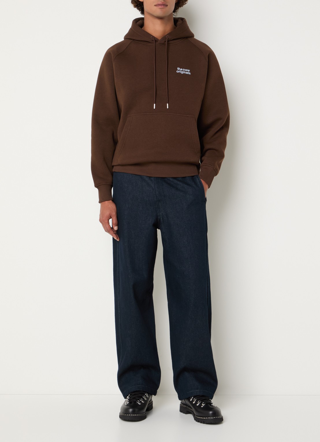 The New Originals Catna hoodie met logo- en backprint - voorkant 5 bruin