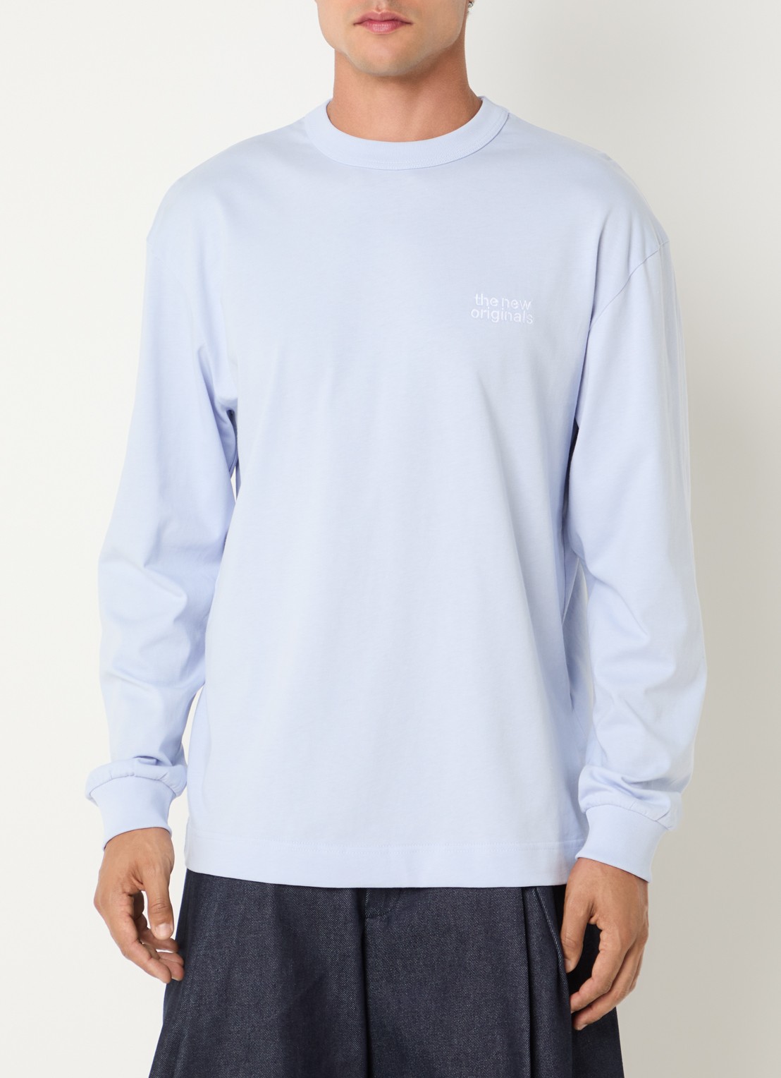 The New Originals Catna longsleeve met logo- en backprint - achterkant 4 blauw