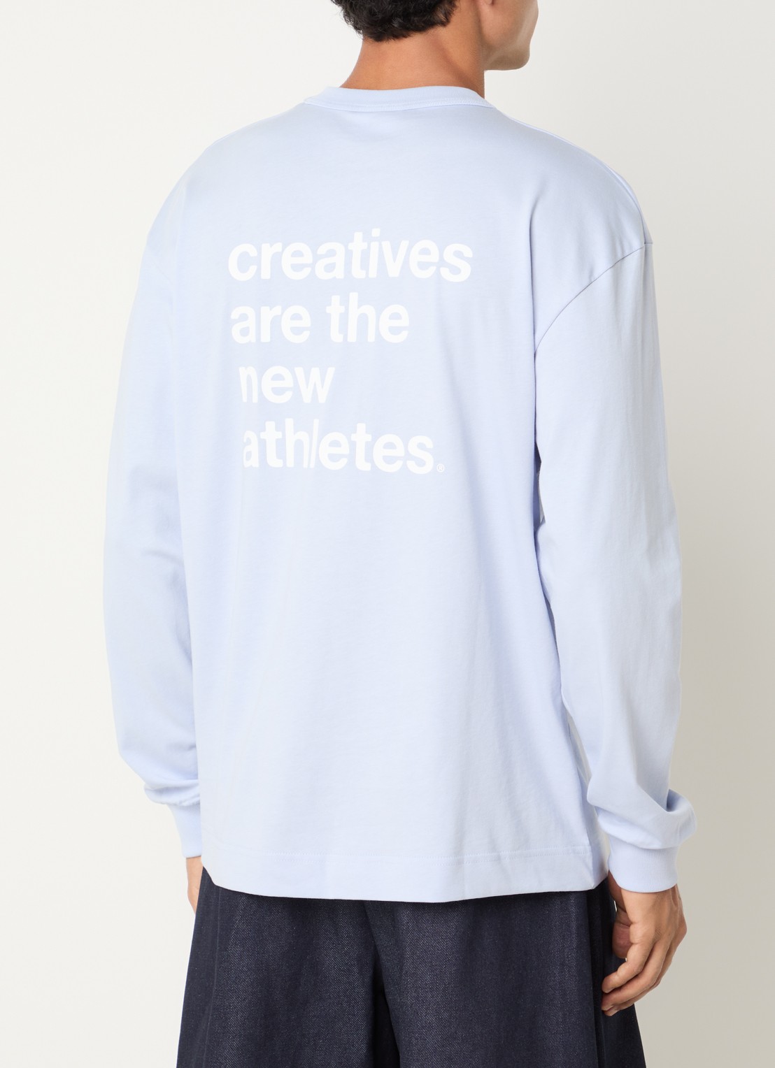 The New Originals Catna longsleeve met logo- en backprint - detail 3 blauw