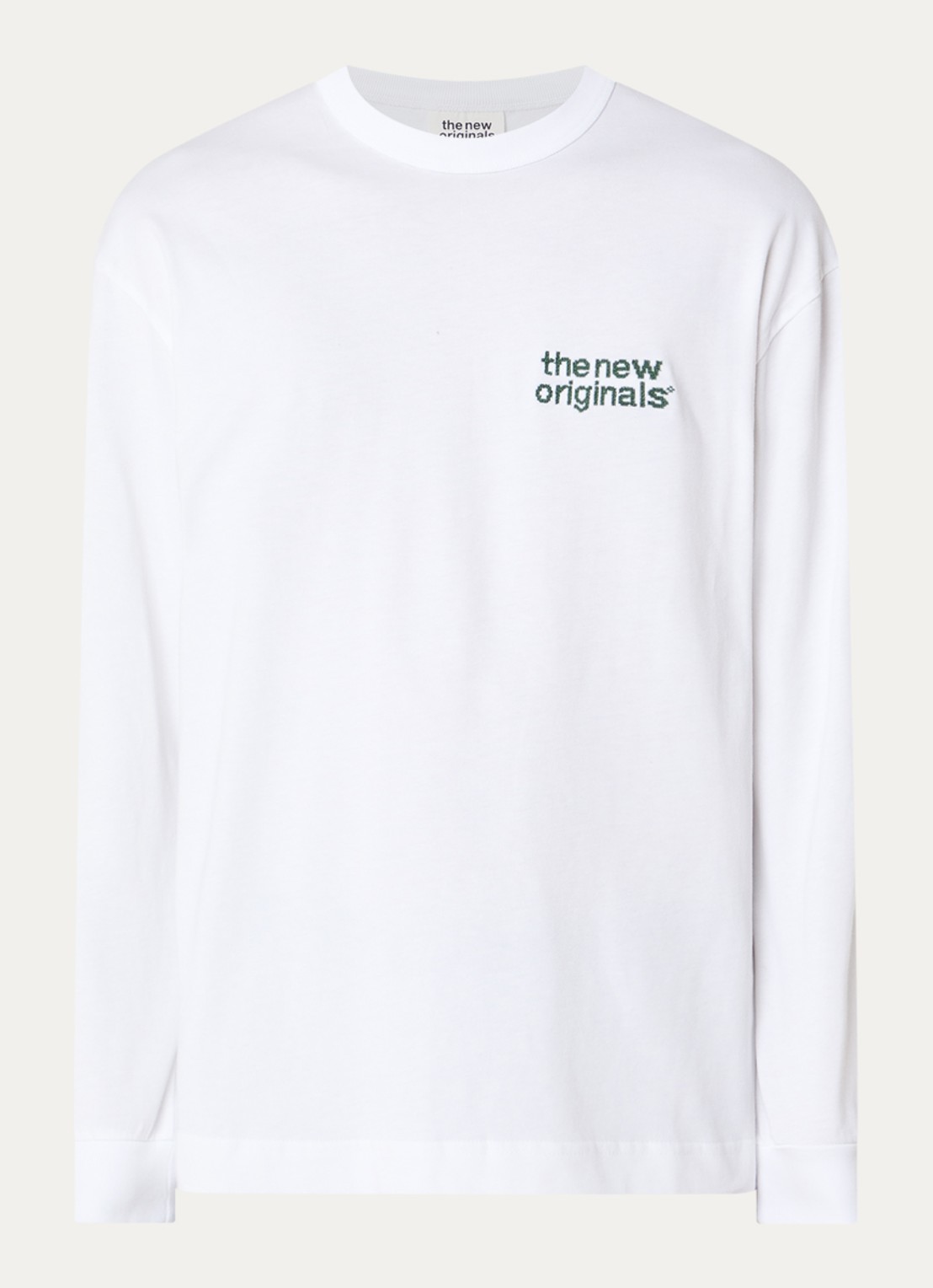 The New Originals Catna longsleeve met logoborduring - voorkant wit