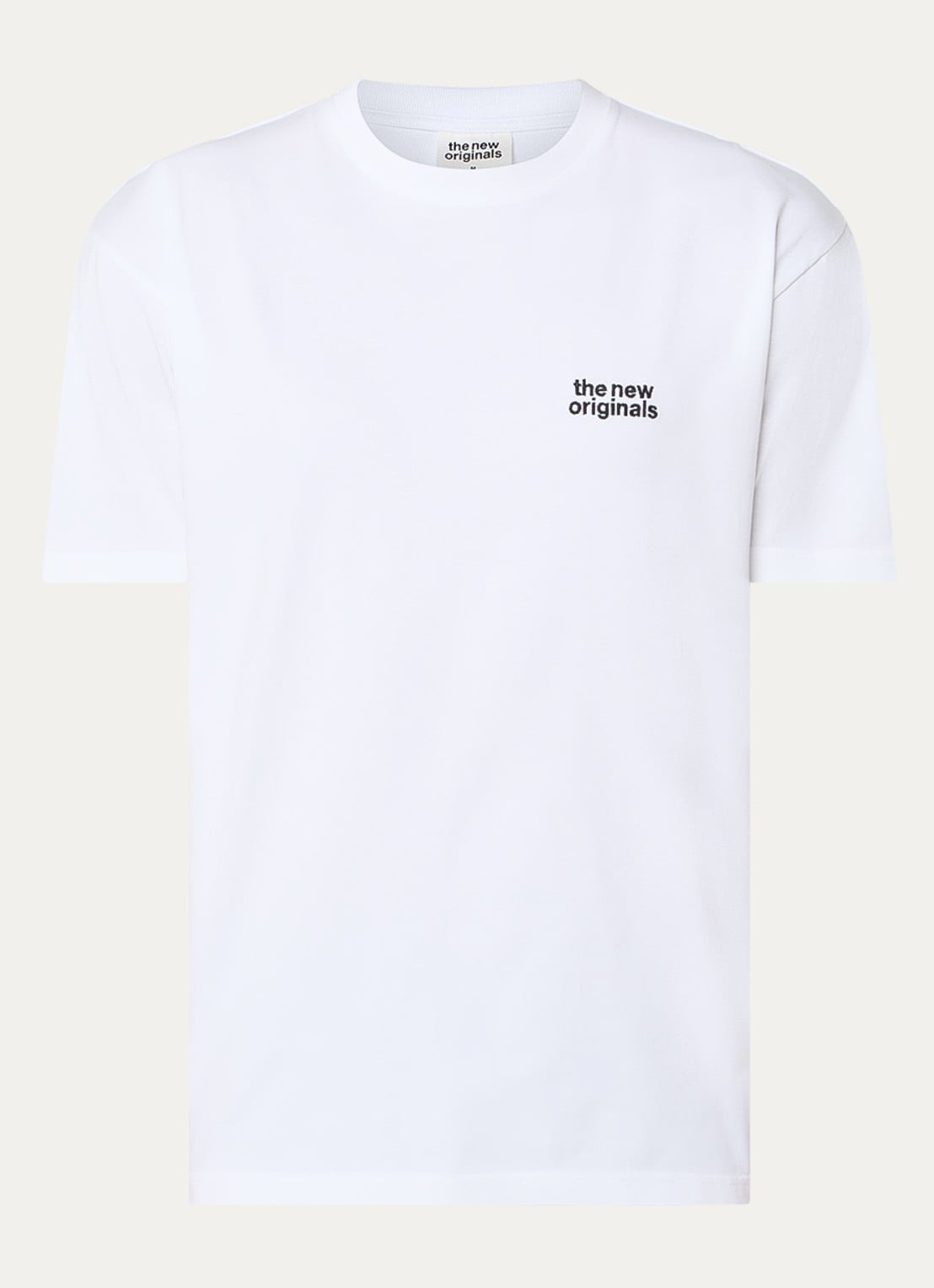 The New Originals Catna T-shirt met logo- en backprint - voorkant 3 wit