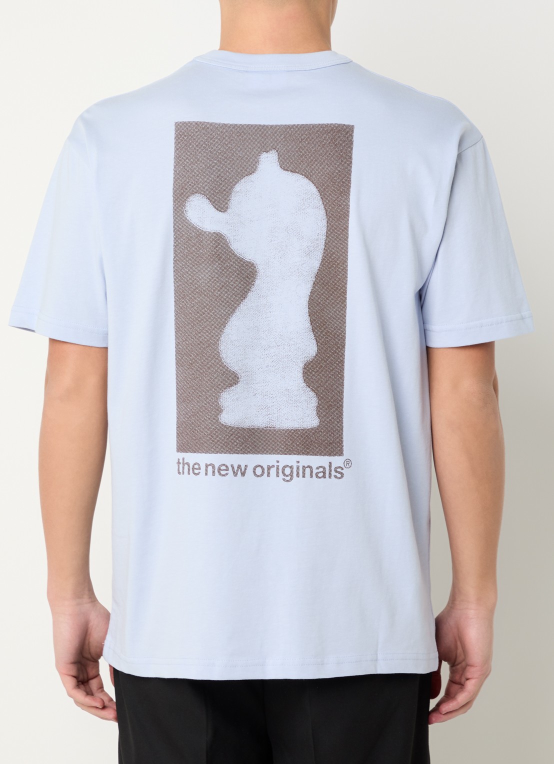 The New Originals Checkmate T-shirt met logo- en backprint - detail 4 lichtblauw