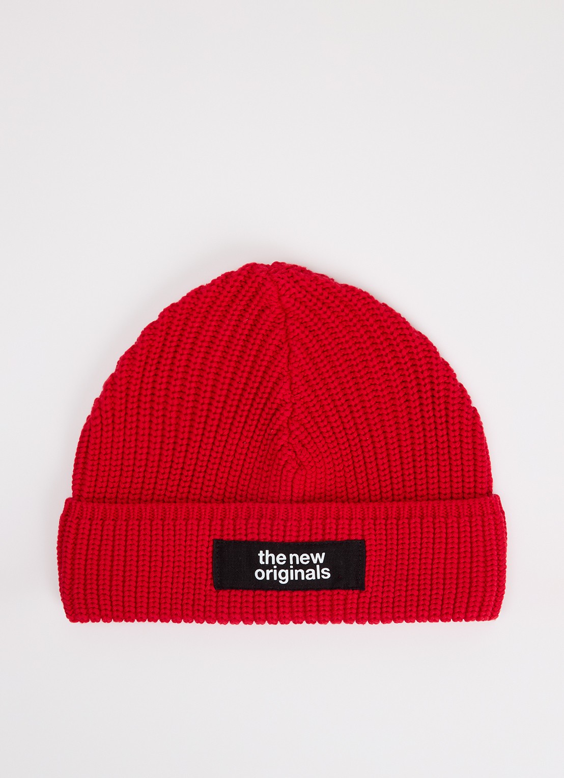 The New Originals Emblem ribgebreide muts met logo - voorkant rood