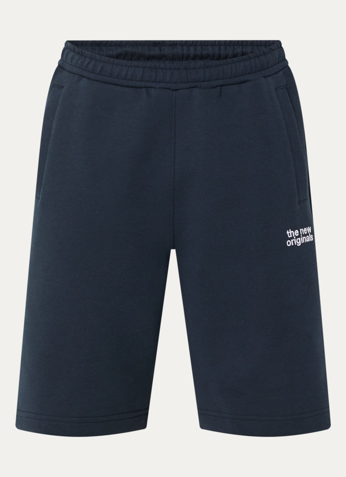 The New Originals Emblem wide fit korte joggingbroek met logo - voorkant 3 donkerblauw