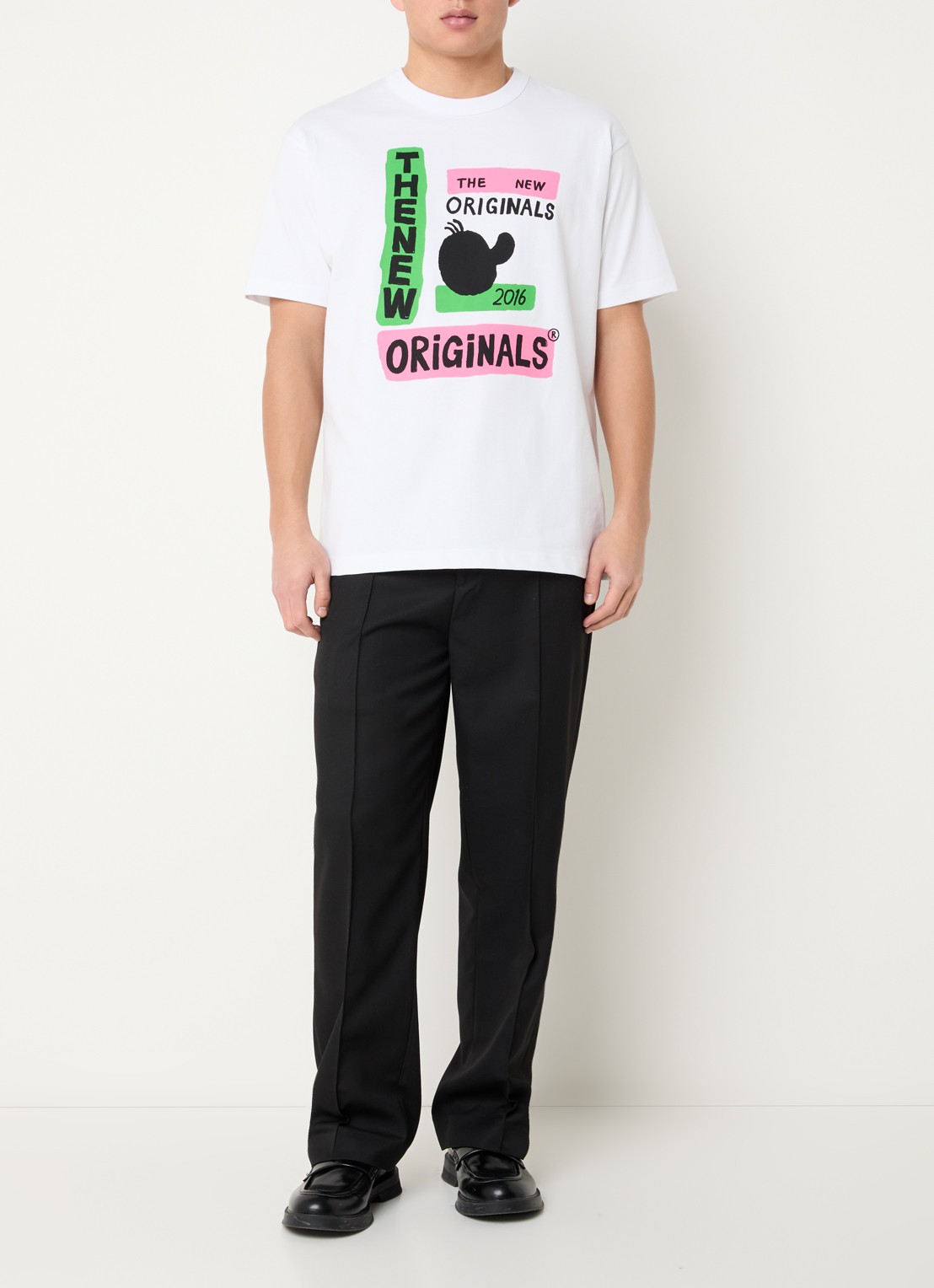 The New Originals Freddy T-shirt met print - voorkant 3 wit
