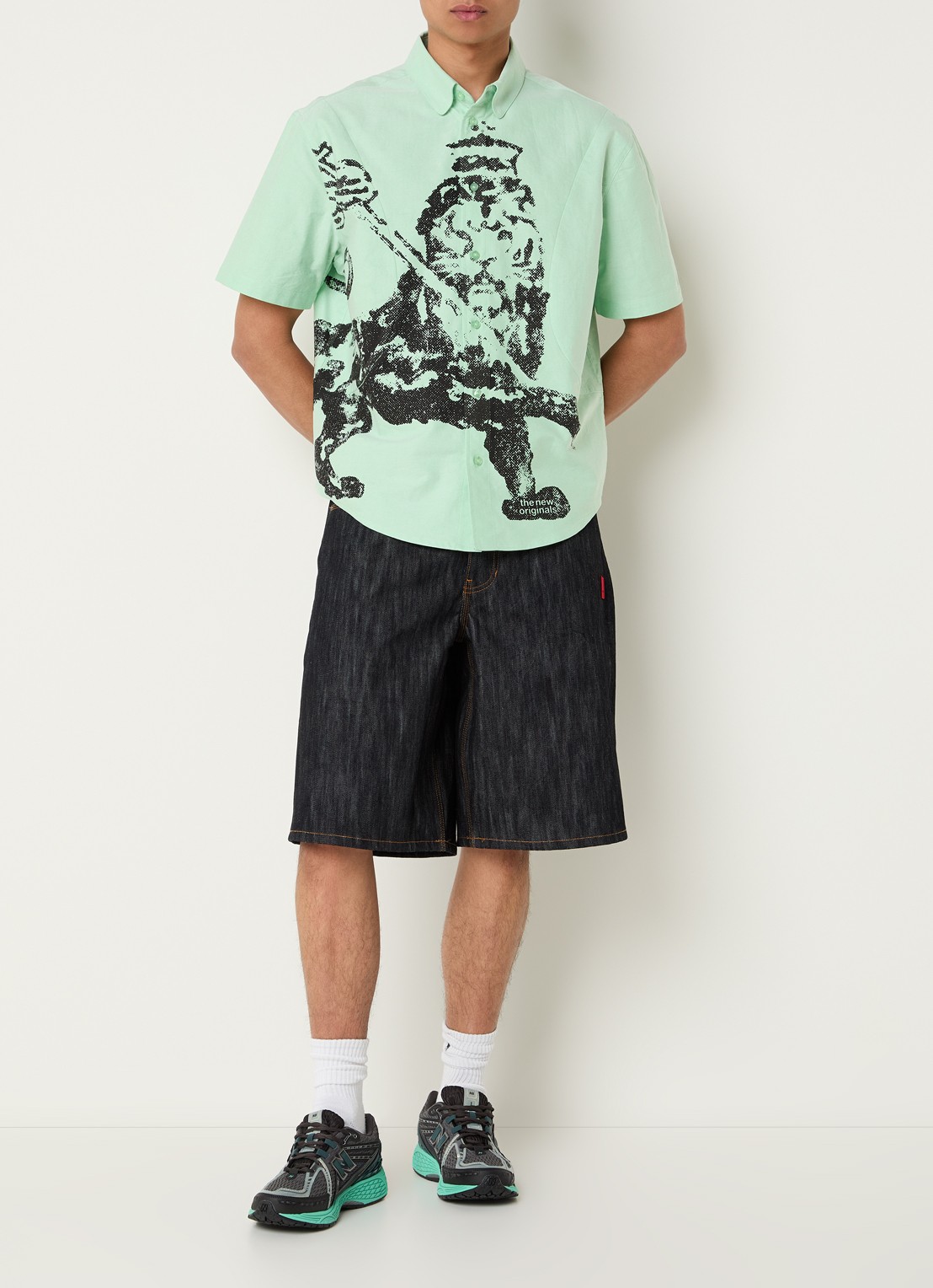 The New Originals Lion Curve regular fit overhemd met print - voorkant 4 mint