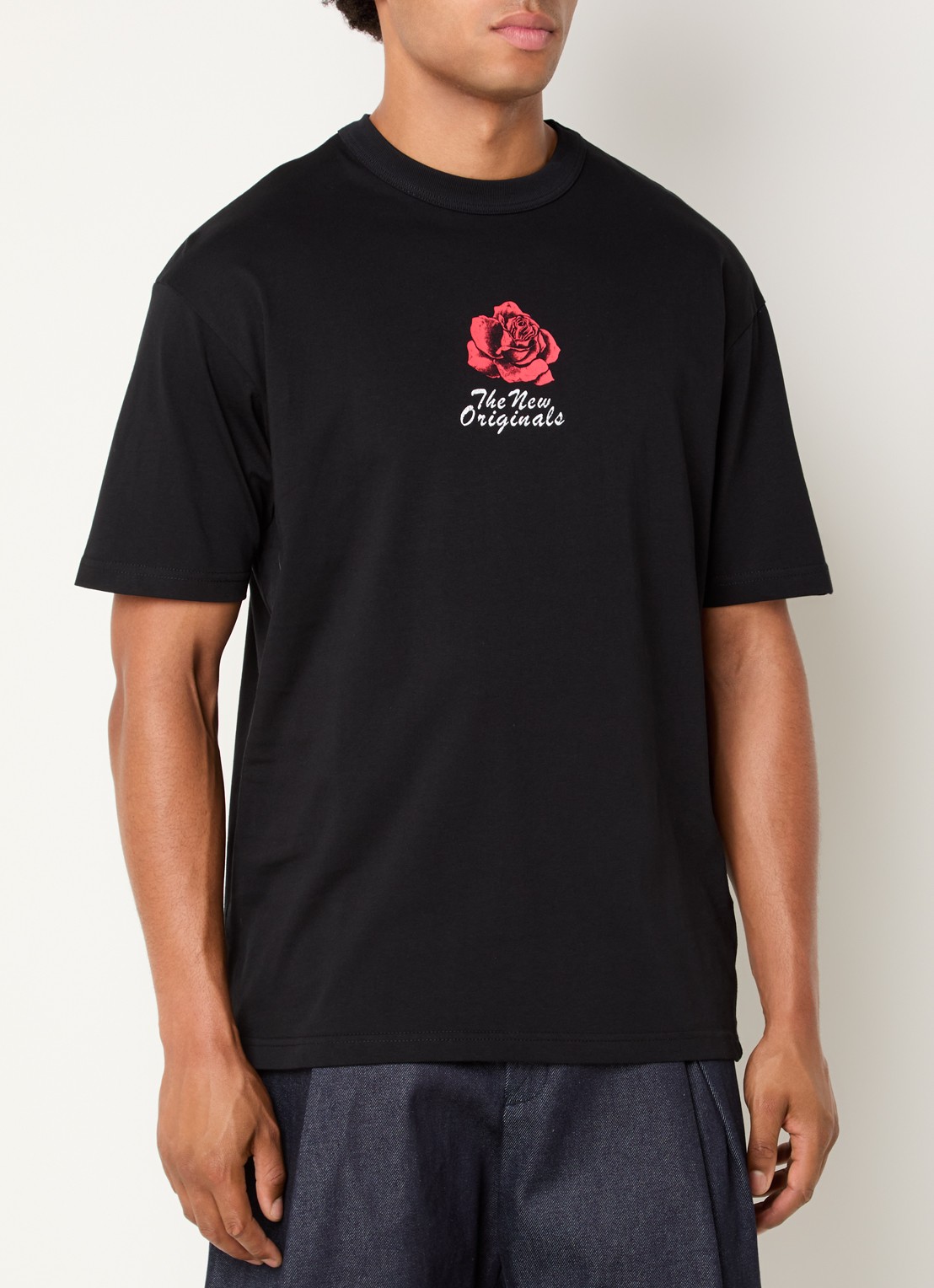 The New Originals Rose T-shirt met logo- en backprint - achterkant 4 zwart