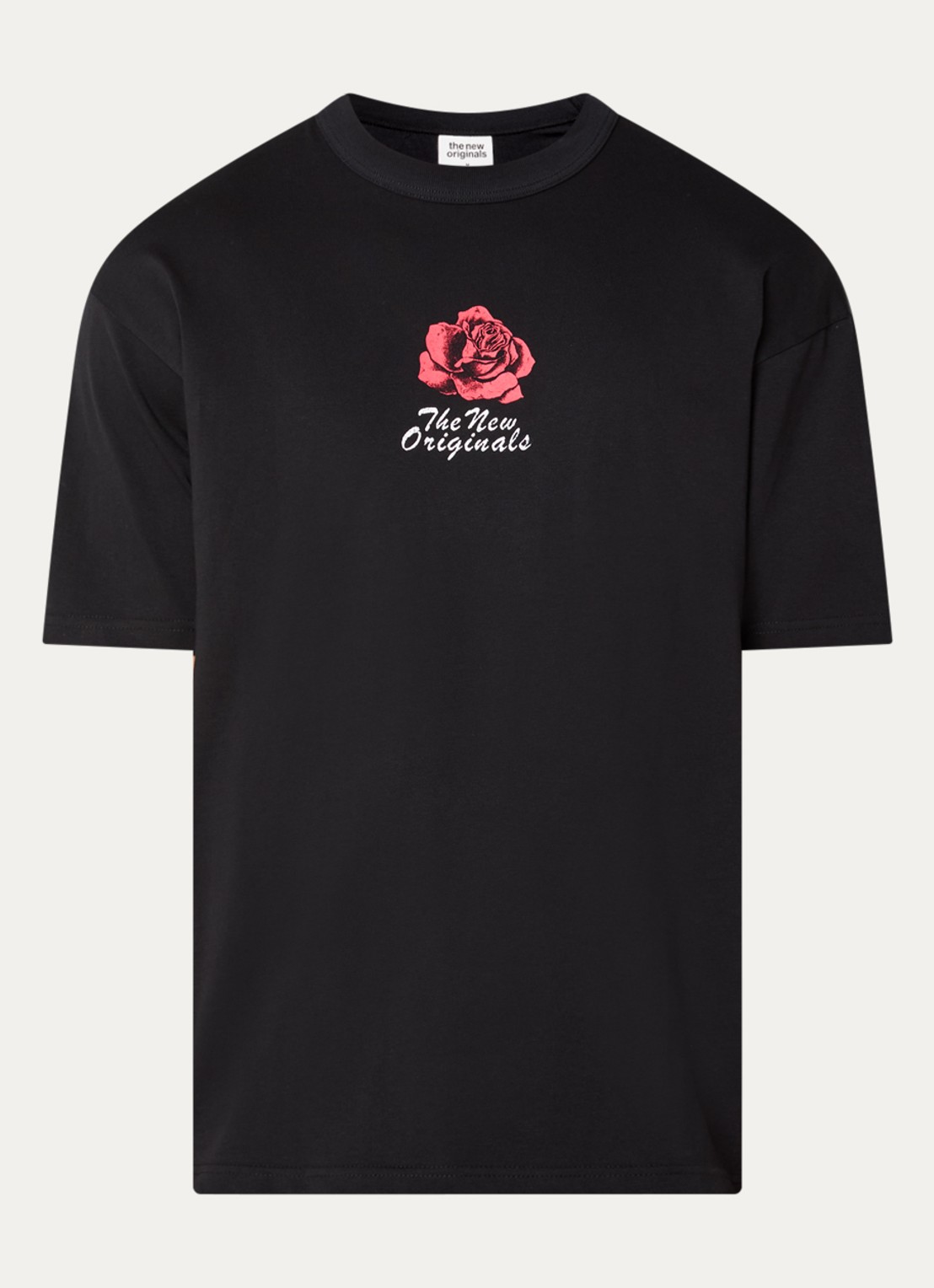 The New Originals Rose T-shirt met logo- en backprint - voorkant zwart
