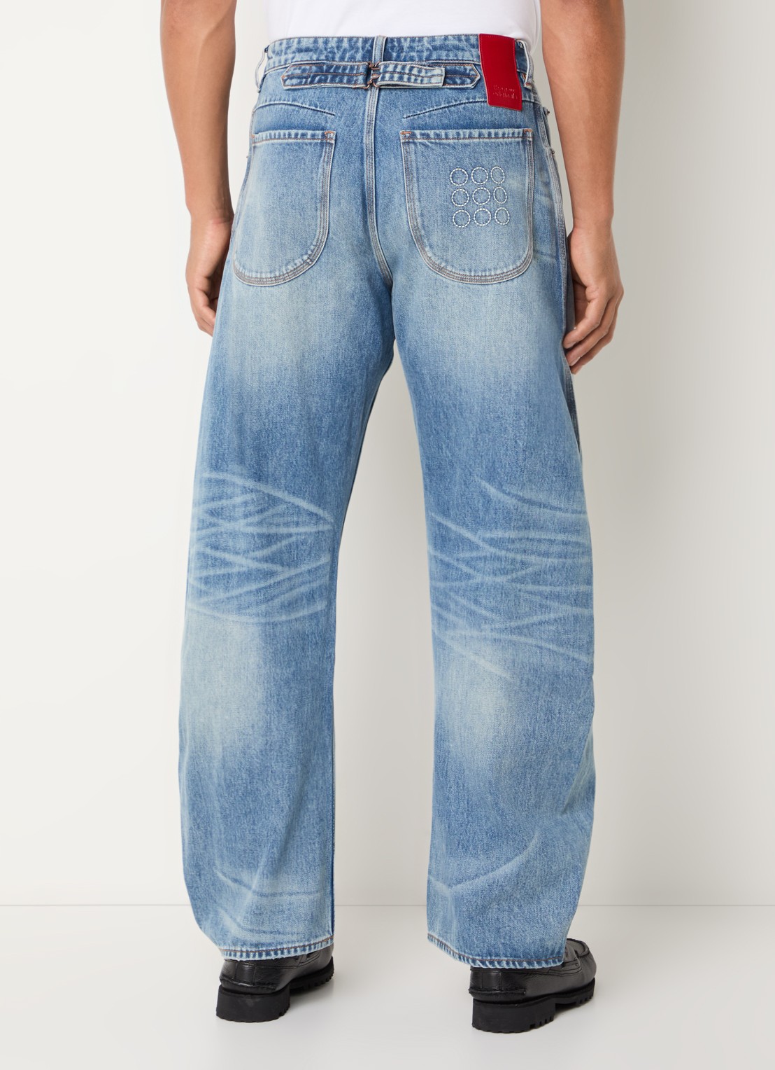 The New Originals Twisted Seam loose fit jeans met medium wassing - achterkant 3 indigo