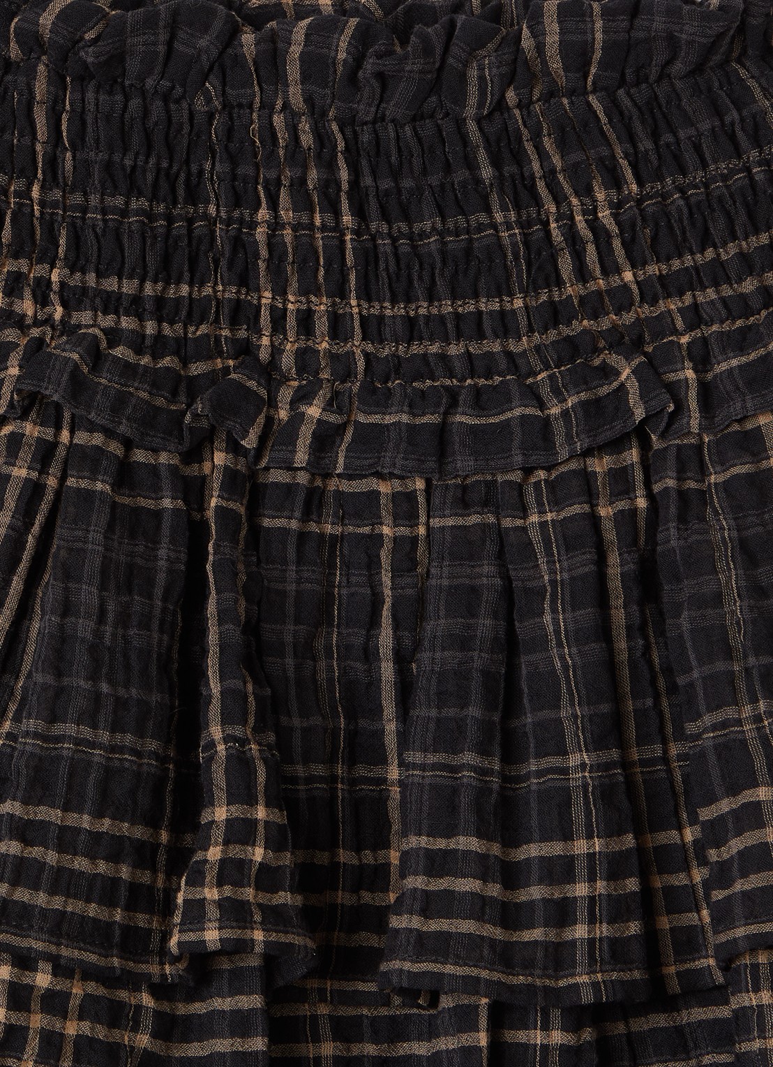 The New Society Aira rok met ruitdessin - detail donkerblauw