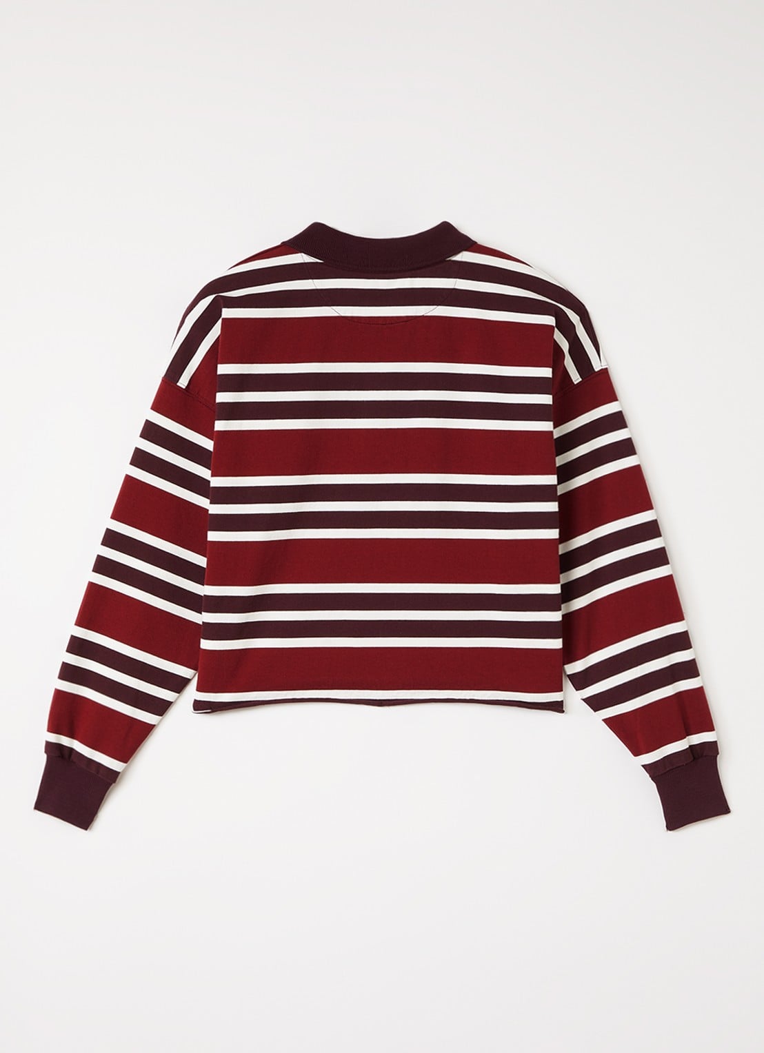 The New Society Alfie polo met streepprint - voorkant 3 bordeauxrood