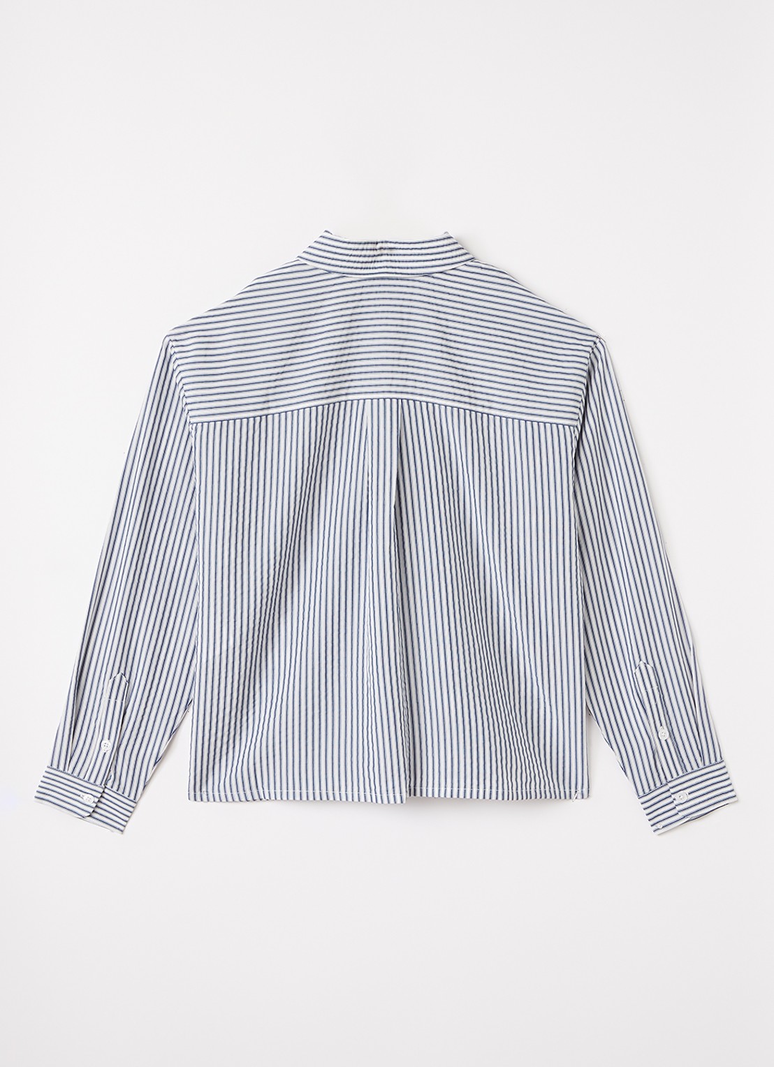 The New Society Alheli blouse met streepprint - voorkant 2 donkerblauw