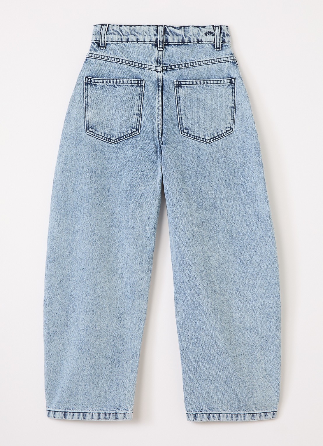 The New Society Balloon fit jeans met lichte wassing - voorkant 2 lichtblauw